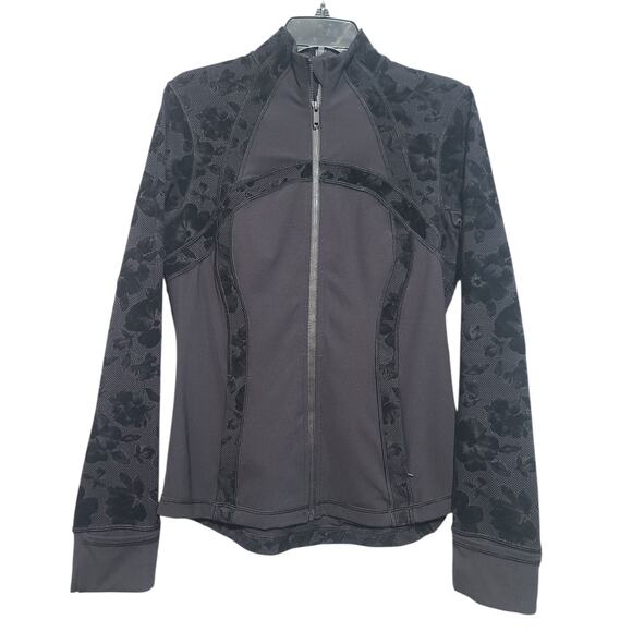 Lululemon Define Jacket Flocked Black Size 10 EUC - Special Edition